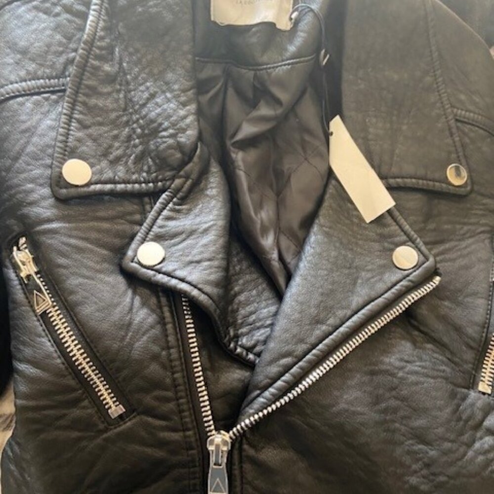 Brand New Black Short Leather Jacket